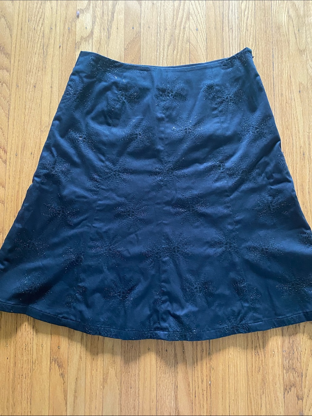 Context Black A-Line Skirt with Glitter Star Accents